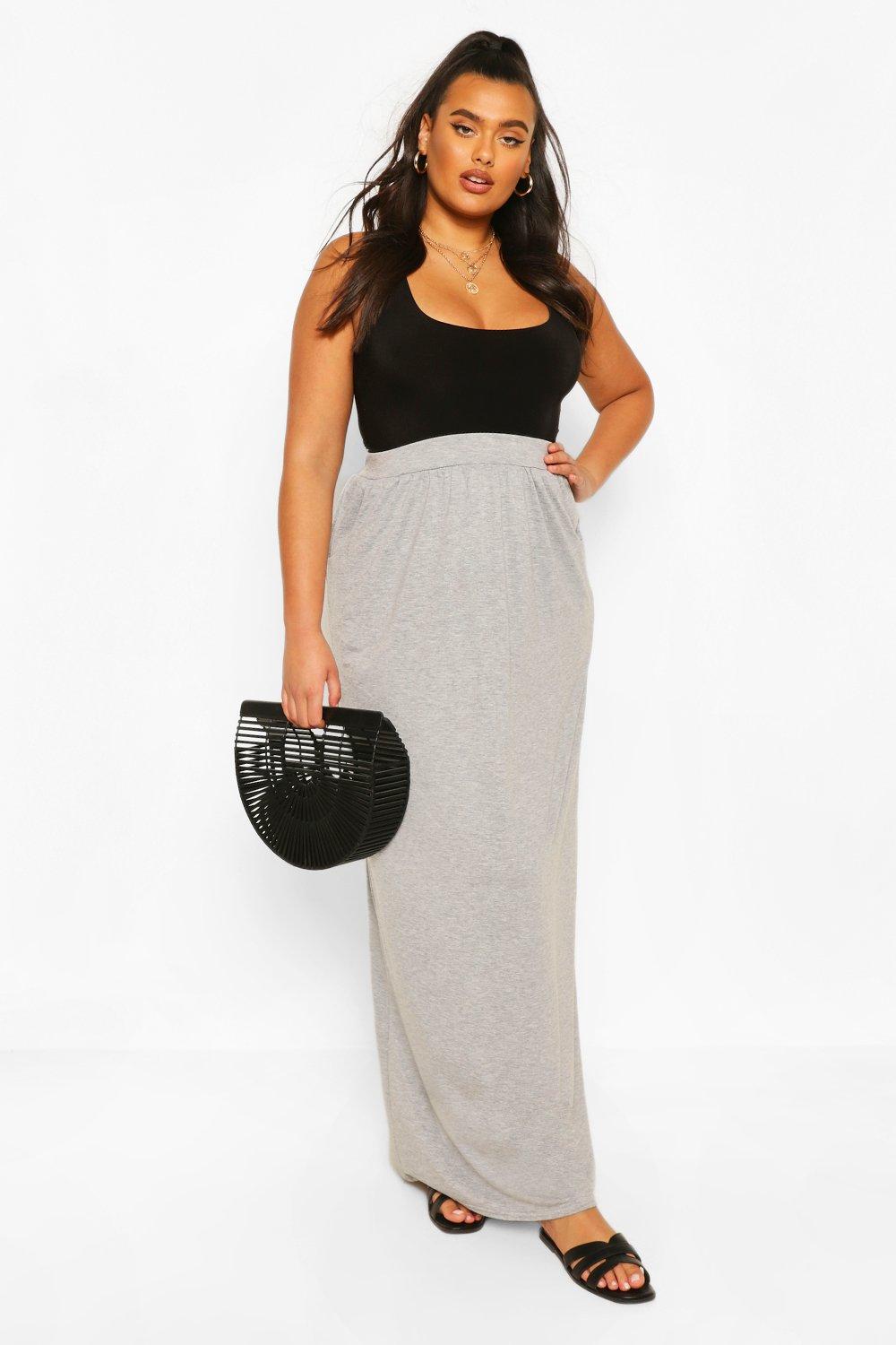 Jersey maxi hot sale skirt with pockets